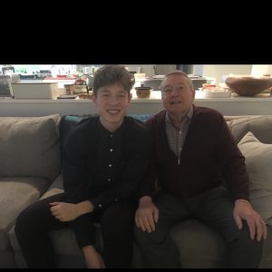 Bruce Douglas is interviews by his grandson