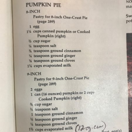 Mom’s Famous Pumpkin Pie