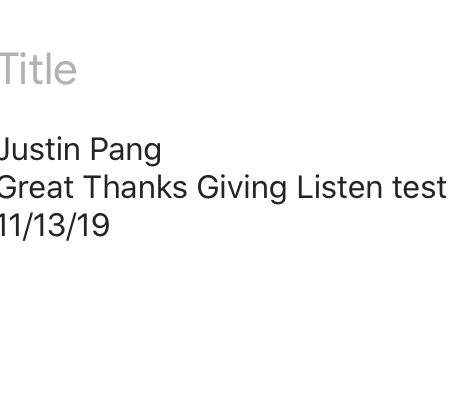 Justin Pang TG listen interview test