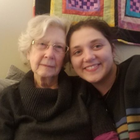Grandma talks to grandaughter about kids and grandkids