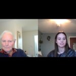 Allison Cooley and her grandfather, Ronald Ford, discuss Ronald's experience in the U.S. Army