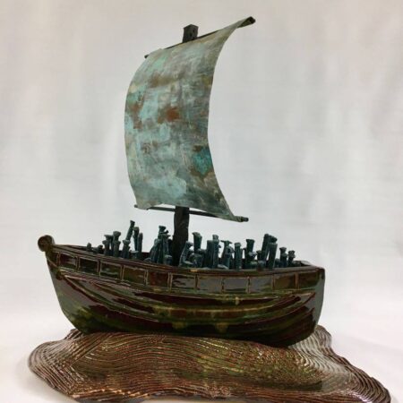 The Ship of Immigrants - Pottery created by Dr. Thomas Zaccheo in honor of his immigrant parents who helped make "America Great".